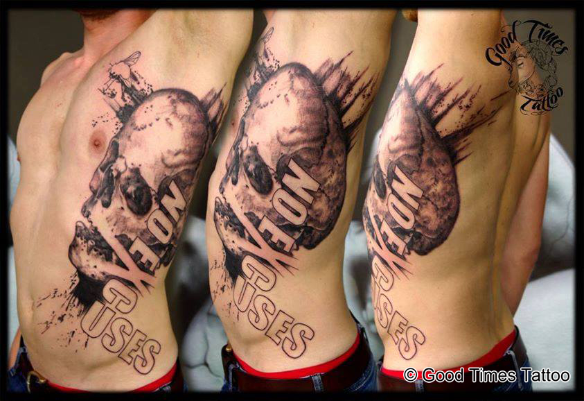 Schädel Tattoo von Good Times Tattoo Philippsthal