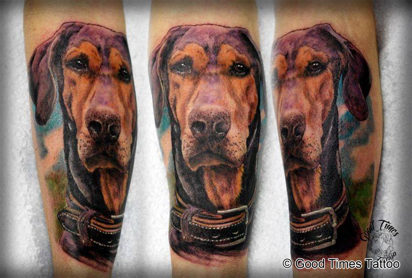 Hunde Portrait Tattoo von Good Times Tattoo Philippsthal