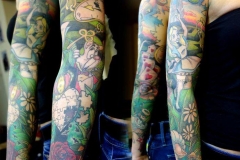 Alice im Wunderland Sleeve Tattoo von Good Times Tattoo Philippsthal