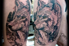 Wolf Portrait Tattoo von Good Times Tattoo Philippsthal