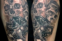 Harley Davidson Skulls Tattoo von Good Times Tattoo Philippsthal